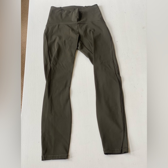 LULULEMON Train Times olive green leggings - Picture 3 of 3